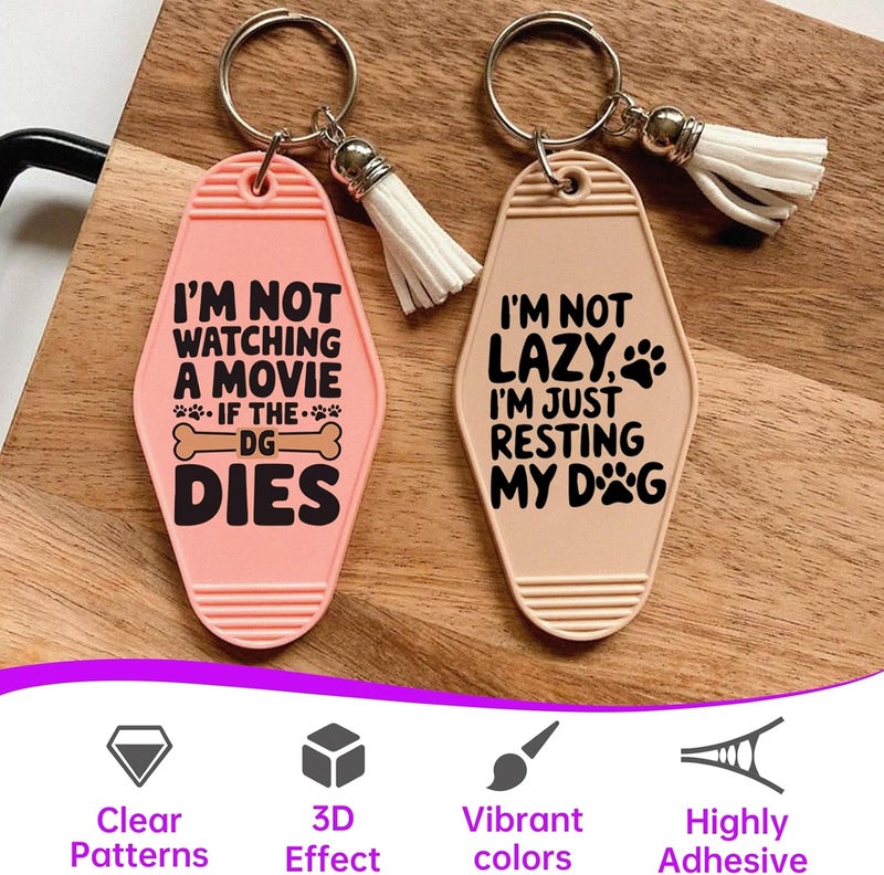 CHNVICK 48PCS UV DTF Keychain Transfer, Dog Proverbs UV DTF wrap with Bright Colors and Beautiful Design for Keychain, Laptop, Greeting Card Decoration - Image 4